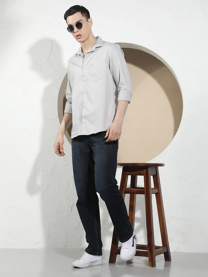 Fine Grey Printed Shirt