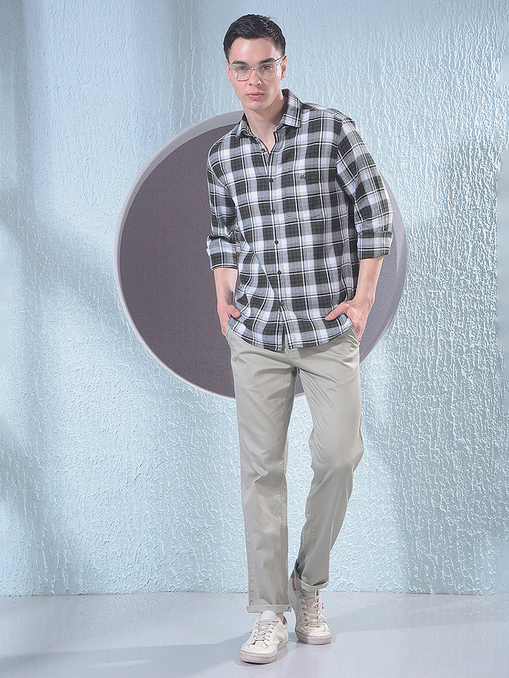 Green Checked 100% Cotton Shirt