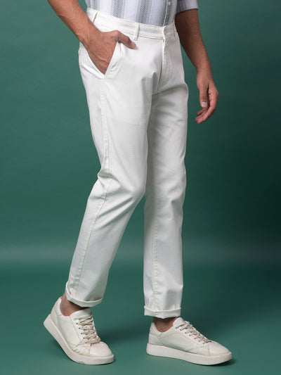 White Printed Trousers