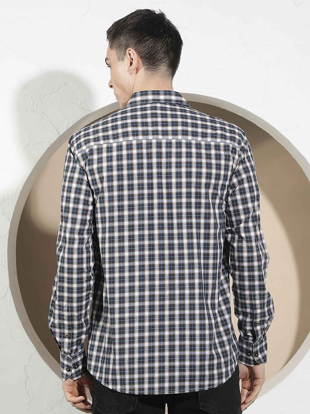 Blue Checked 100% Cotton Shirt