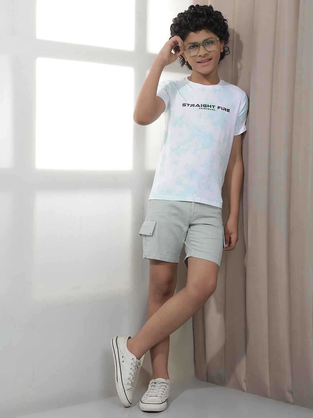 Green 100% Cotton Cargo Shorts