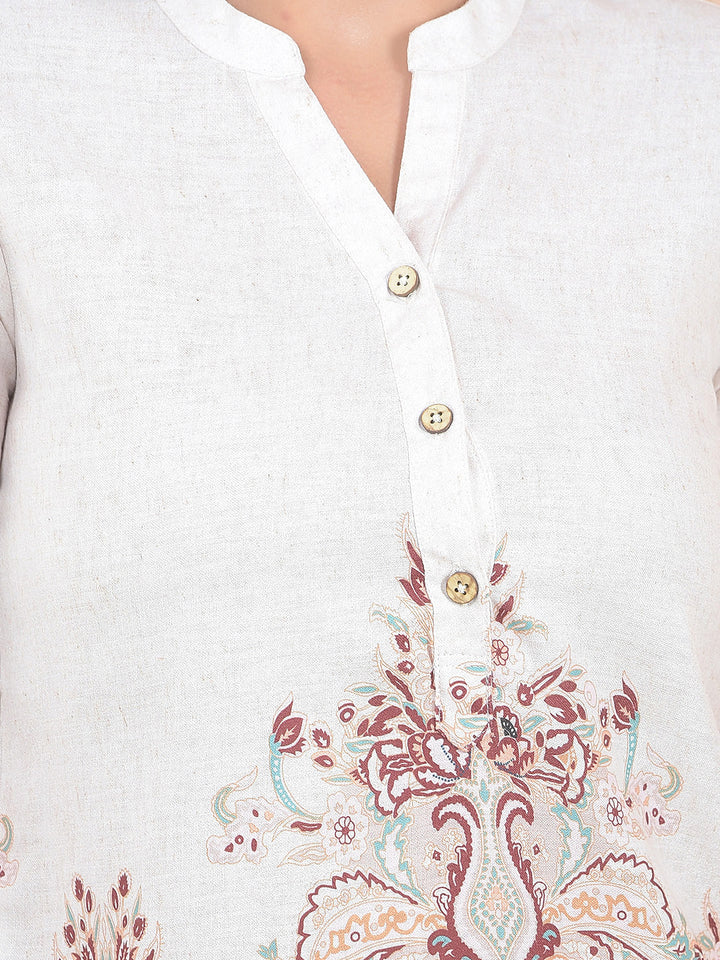 Multi-Color Printed V-Neck Top