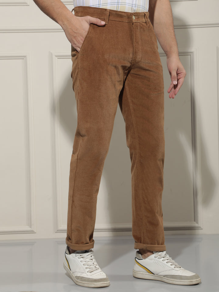 Sleek Mocha Brown Corduroy Trousers
