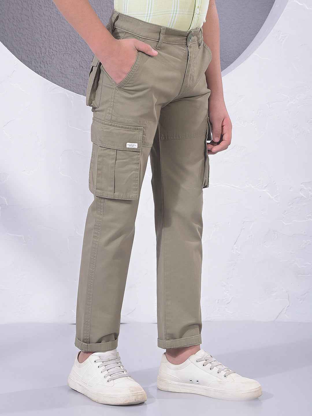 Olive Green Utility Cargo Trousers