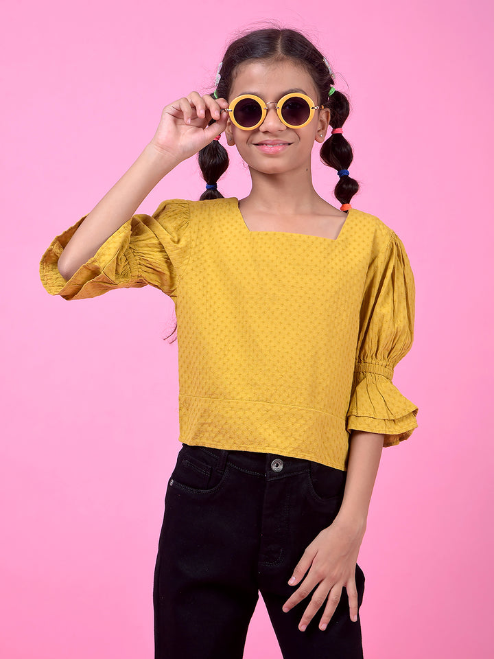Mustard Square Neck Top