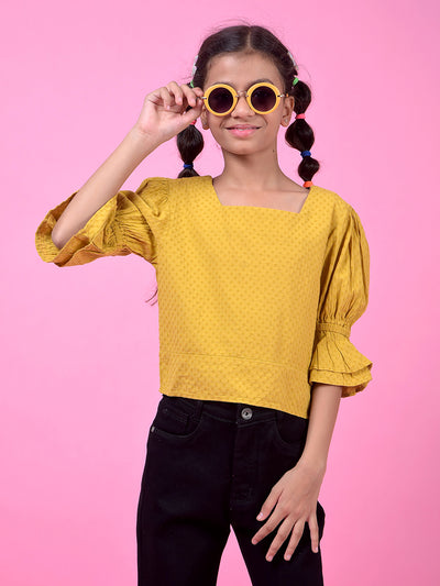 Mustard Square Neck Top