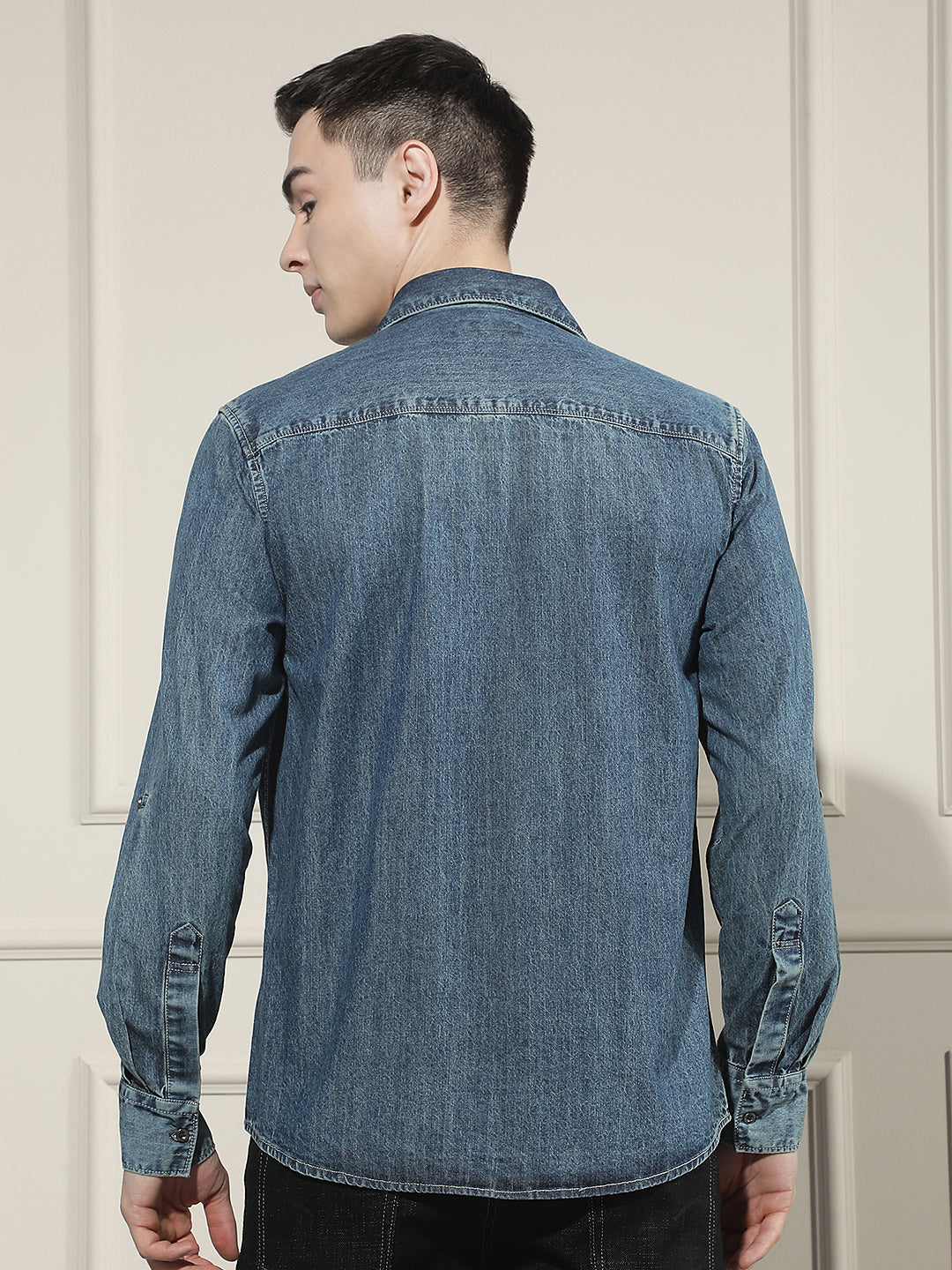 Blue 100% Cotton Denim Shirt