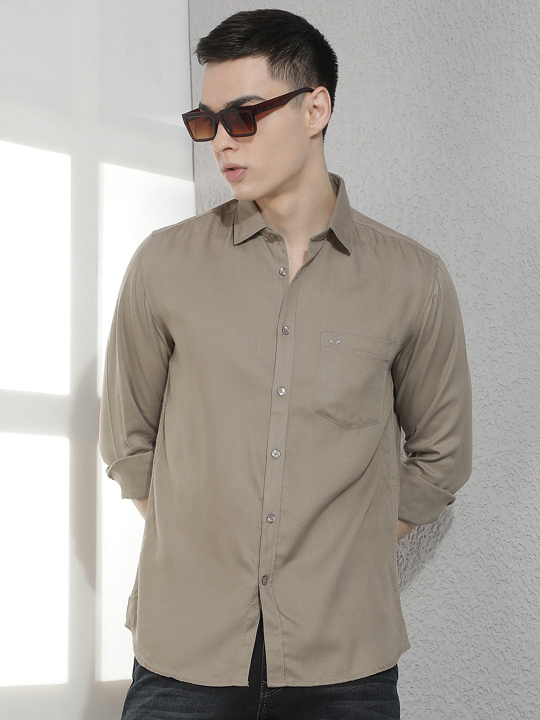 Trendy Olive Casual Shirt