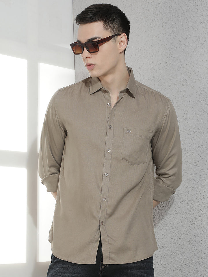 Trendy Olive Casual Shirt