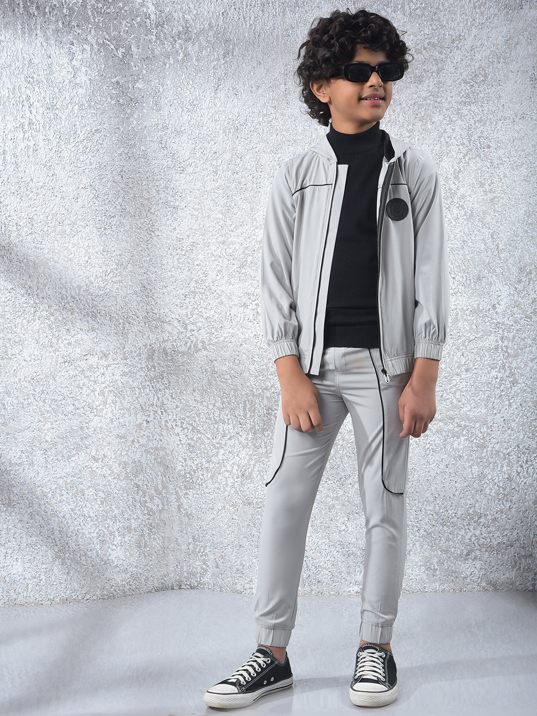 Grey Hooded Neck Sweatshirt