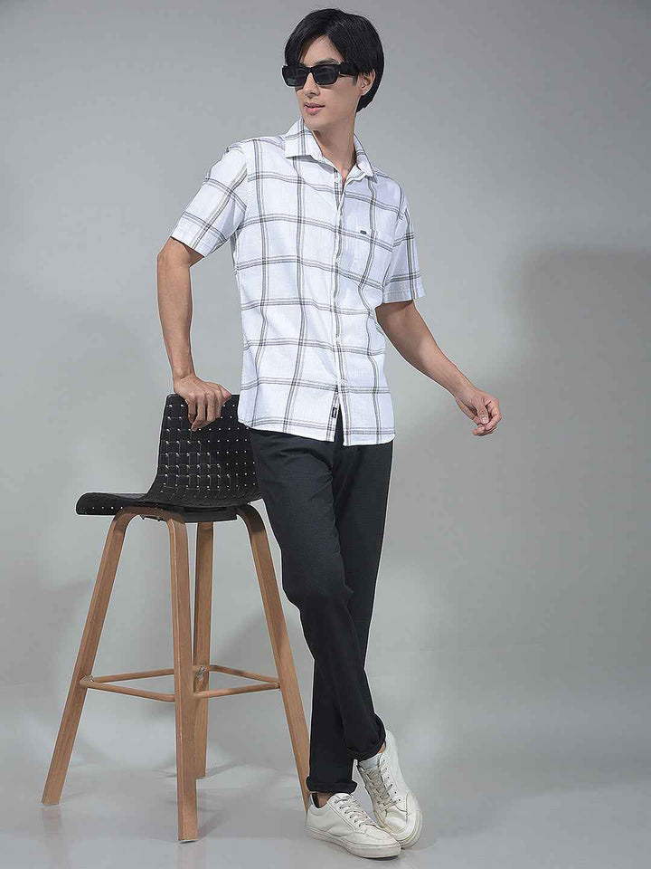 White Checked 100% Cotton Shirt