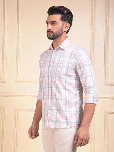 Pink Checked 100% Cotton Shirt