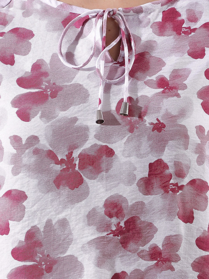 Red Floral Print Top