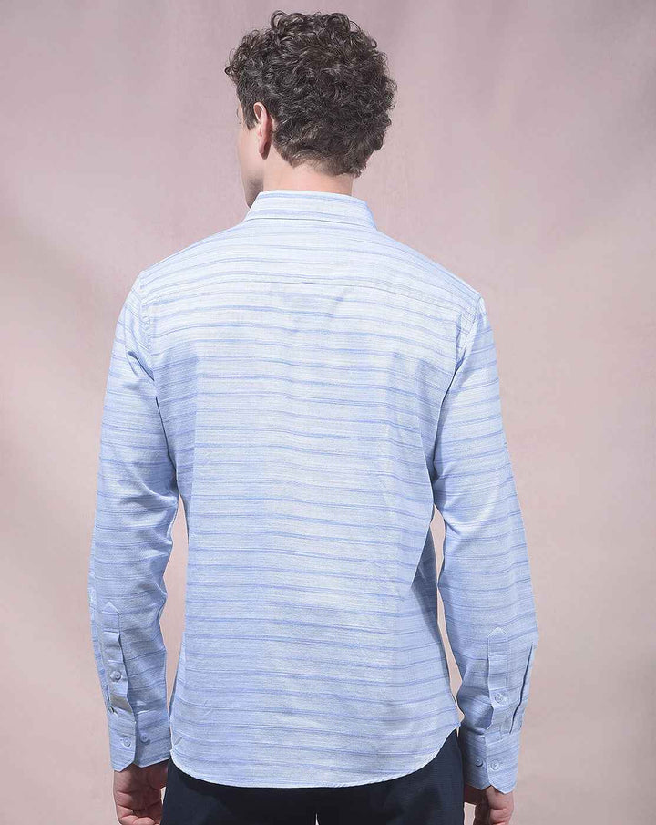 Blue Horizontal Striped Shirt