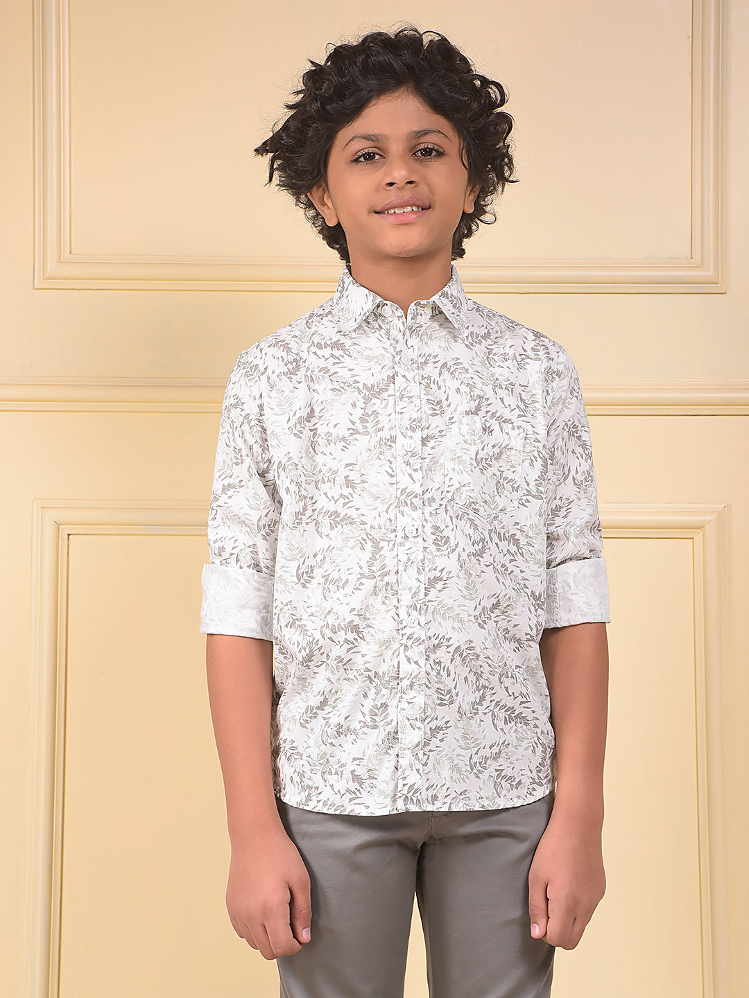 Spunky Green Floral Print Shirt