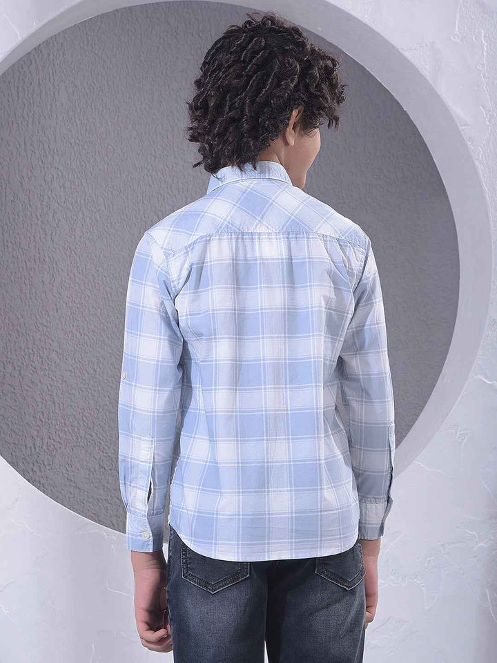Blue Checked 100% Cotton Shirt