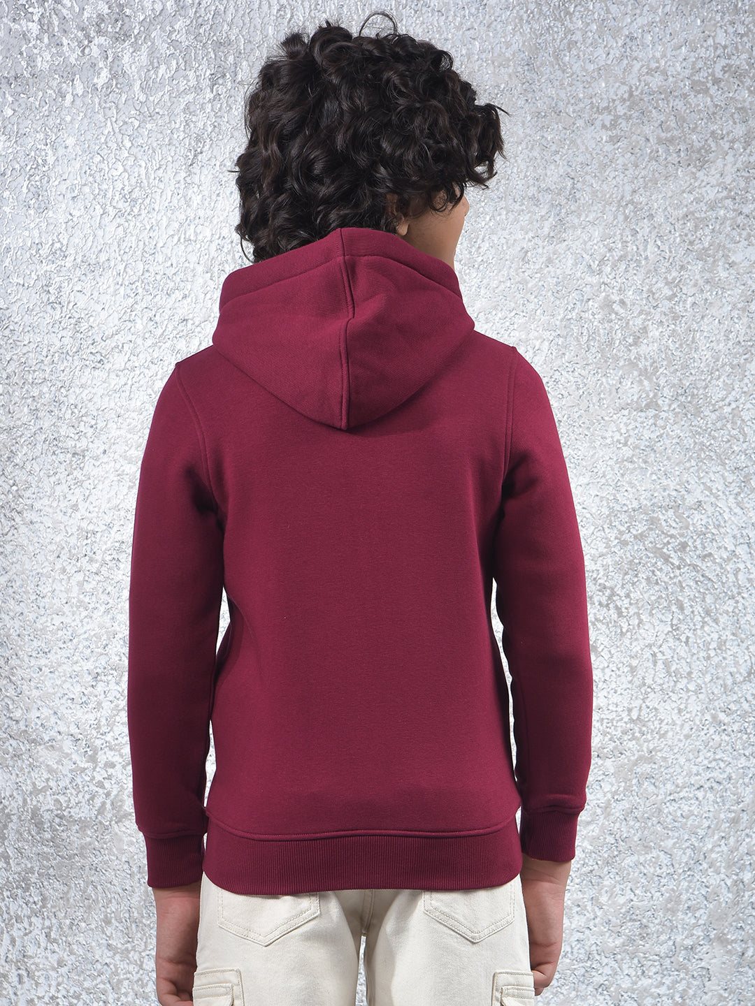 Maroon Hooded Neck Sweatshirt