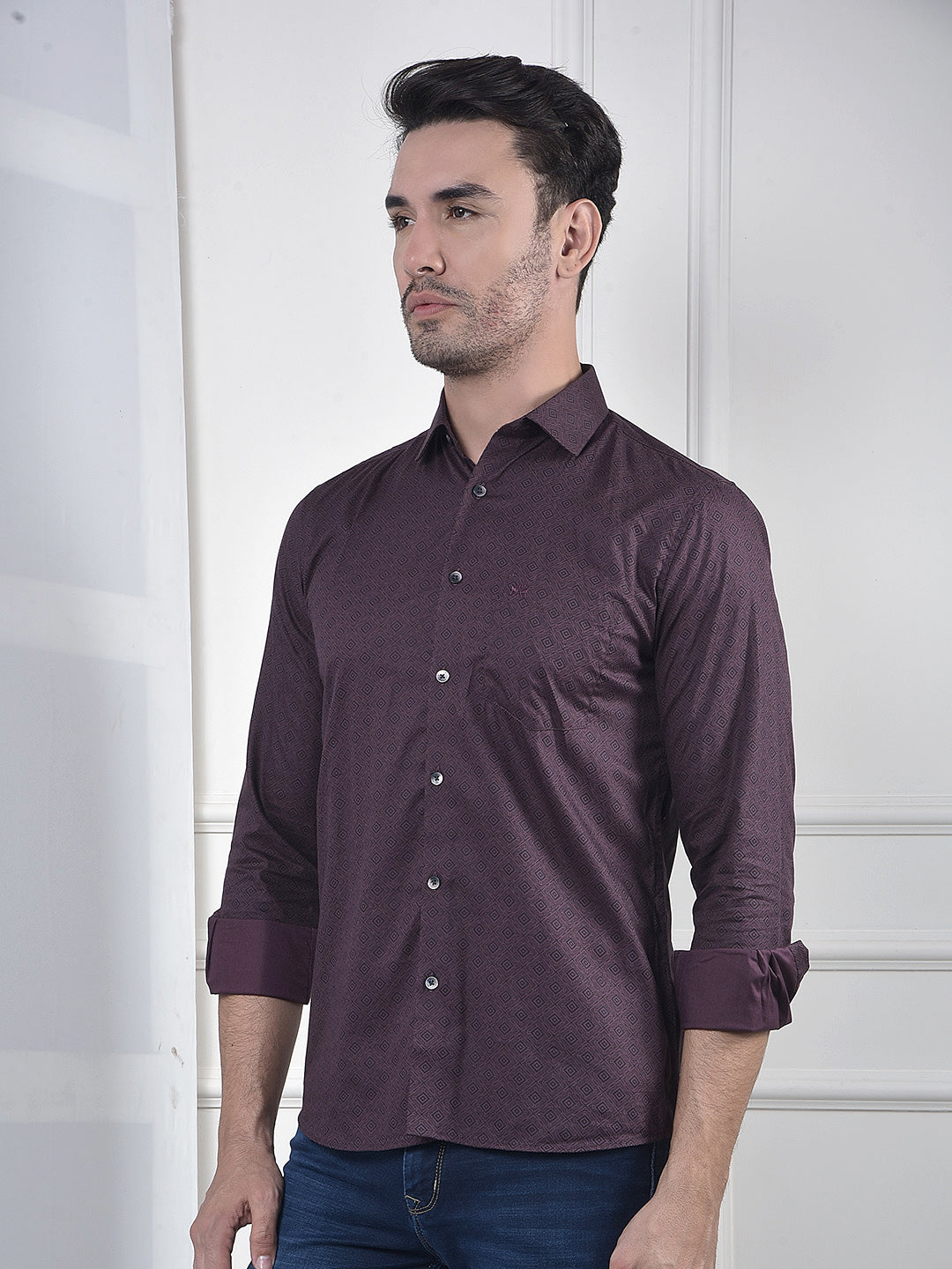 Contemporary Brown Graphic Shirt