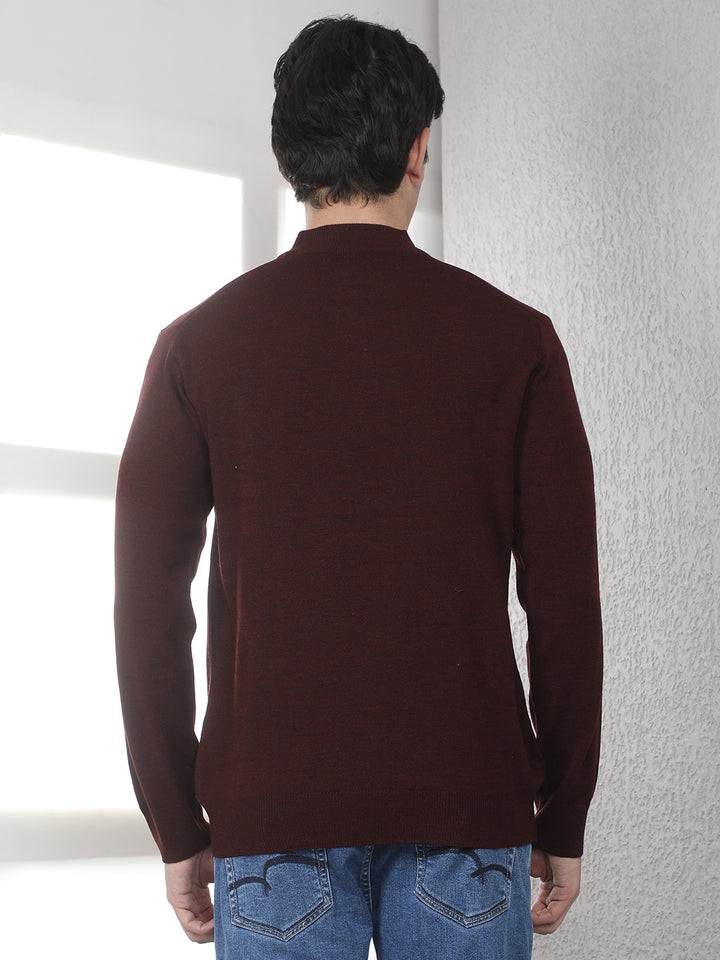 Maroon High Neck Sweater