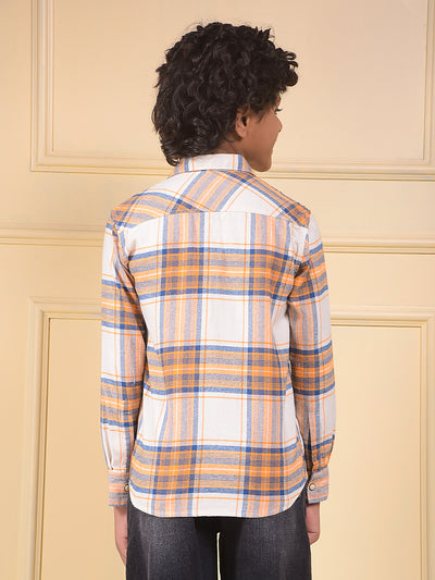 Peach Checked 100% Cotton Shirt