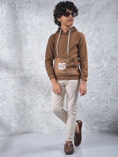 Brown Hooded Neck Sweatshirt