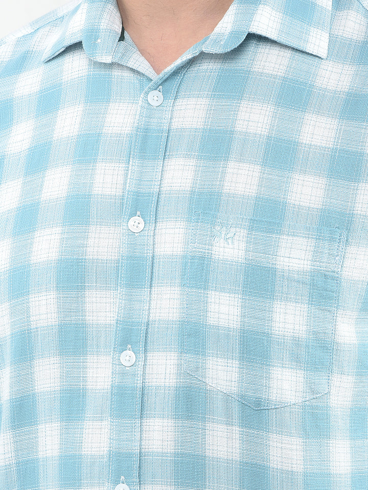 Forest Green Checked 100% Cotton Shirt