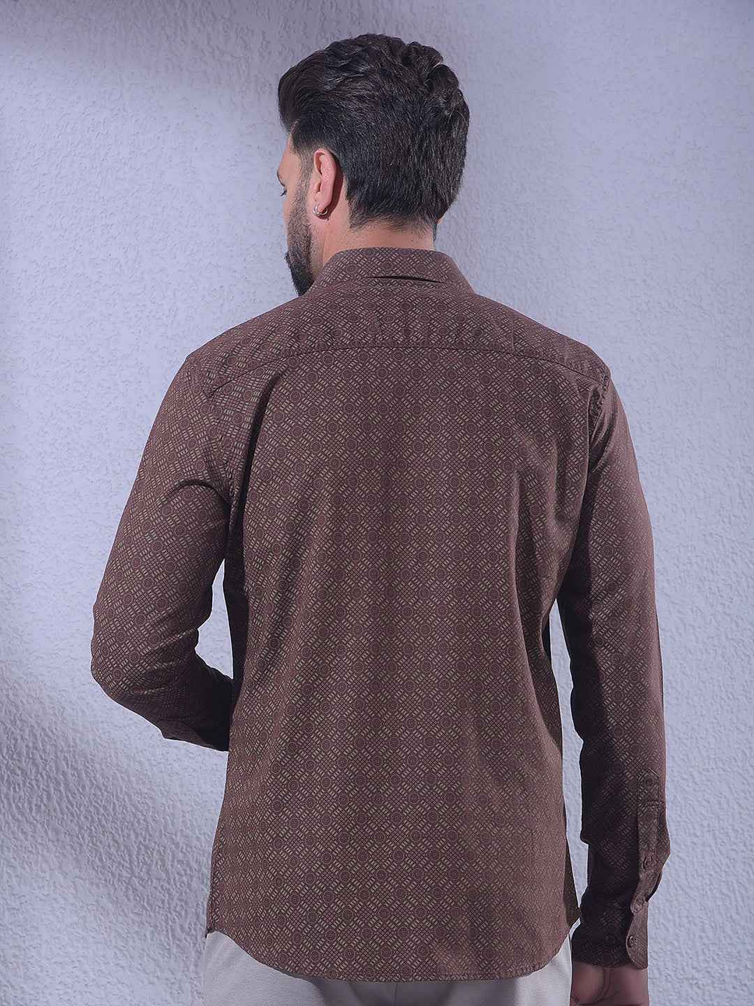 Brown Printed Shirt