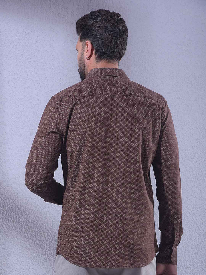 Brown Printed Shirt