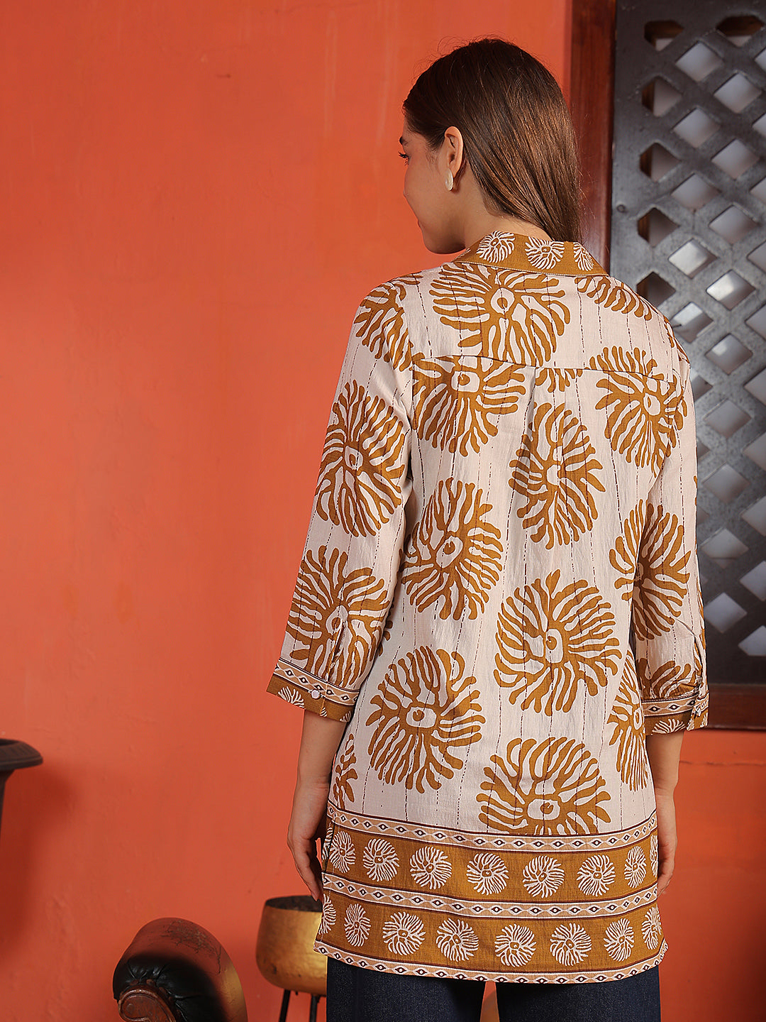 Mustard Floral Print Top