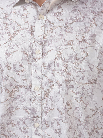 White Printed 100% Cotton Shirt