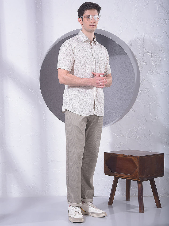 Khaki Straight Knitted Trousers