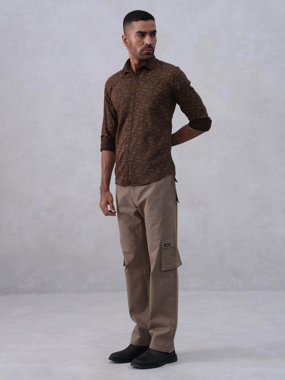 Rustic Brown Printed Shirt