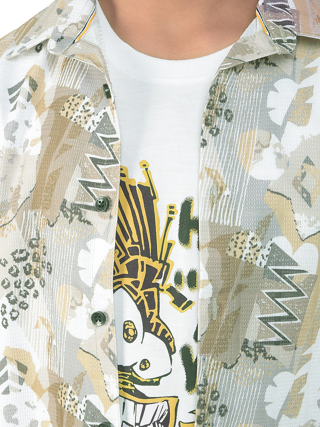 Multicolor Graphic Print Shirt with T-Shirt