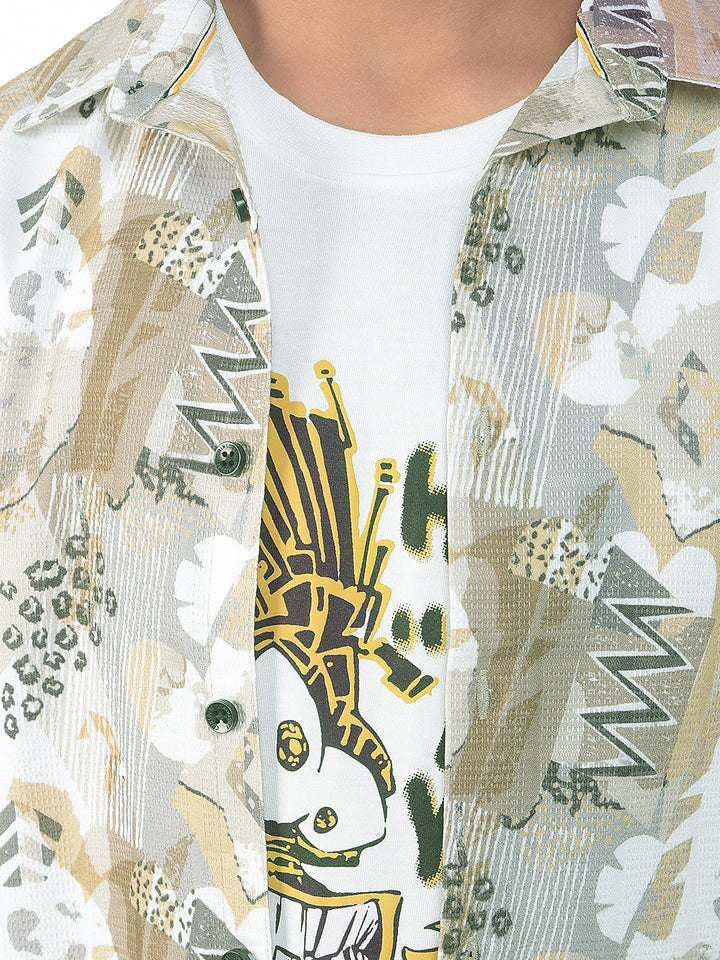 Multicolor Graphic Print Shirt with T-Shirt