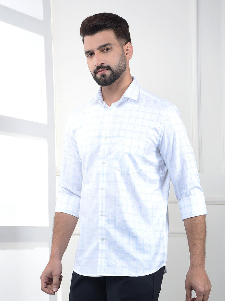 Blue Checked 100% Cotton Shirt
