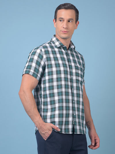 Green Checked 100% Cotton Shirt
