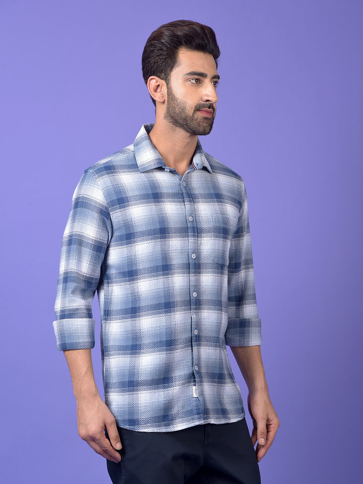 Grey Checked 100% Cotton Shirt