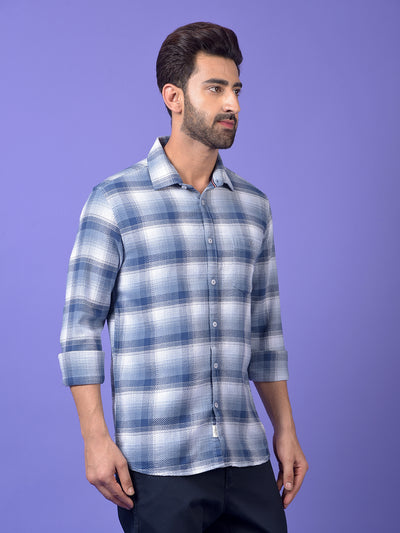 Grey Checked 100% Cotton Shirt