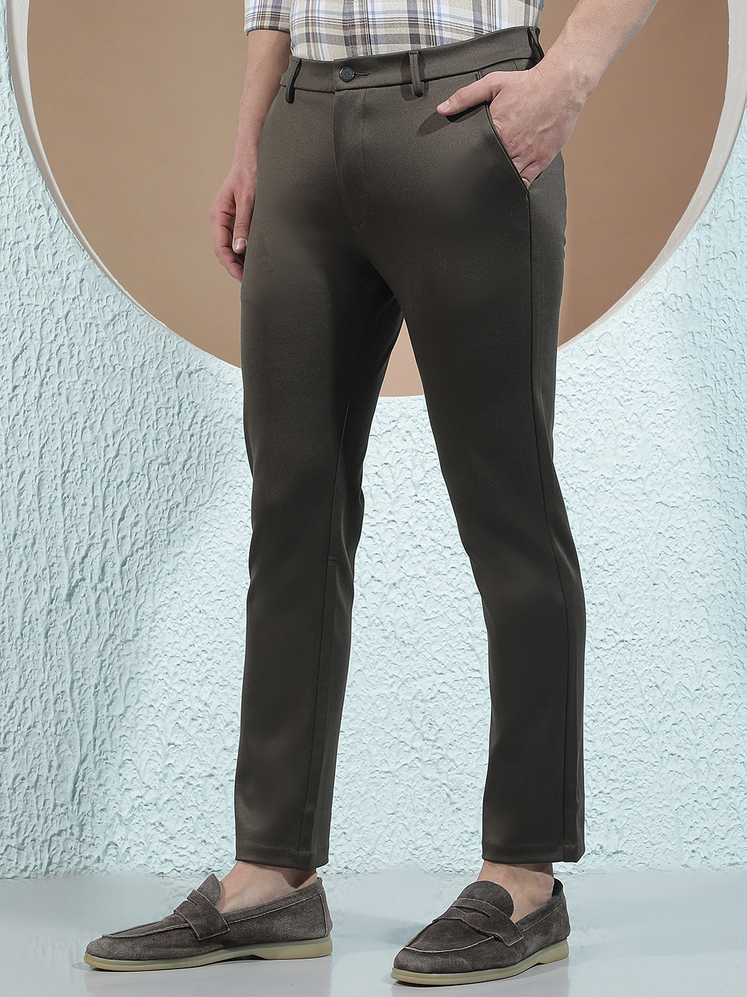 Urban Walnut Brown Knitted Trousers