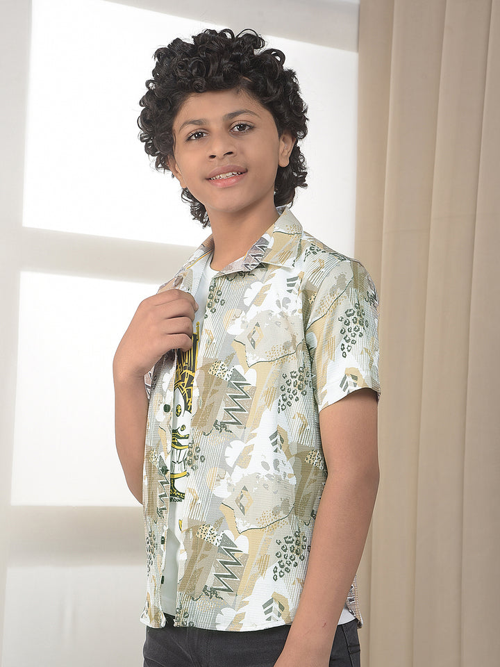 Multicolor Graphic Print Shirt with T-Shirt