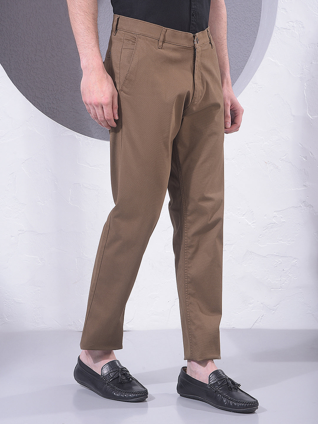 Earthy Brown Printed Trousers