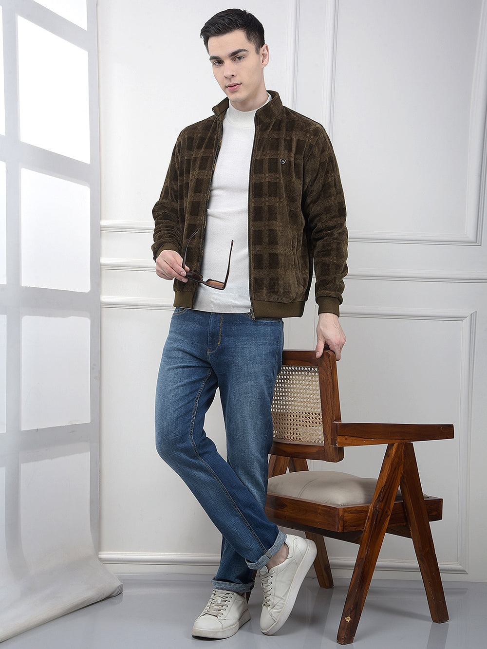 Green Jacquard Reversible Jacket