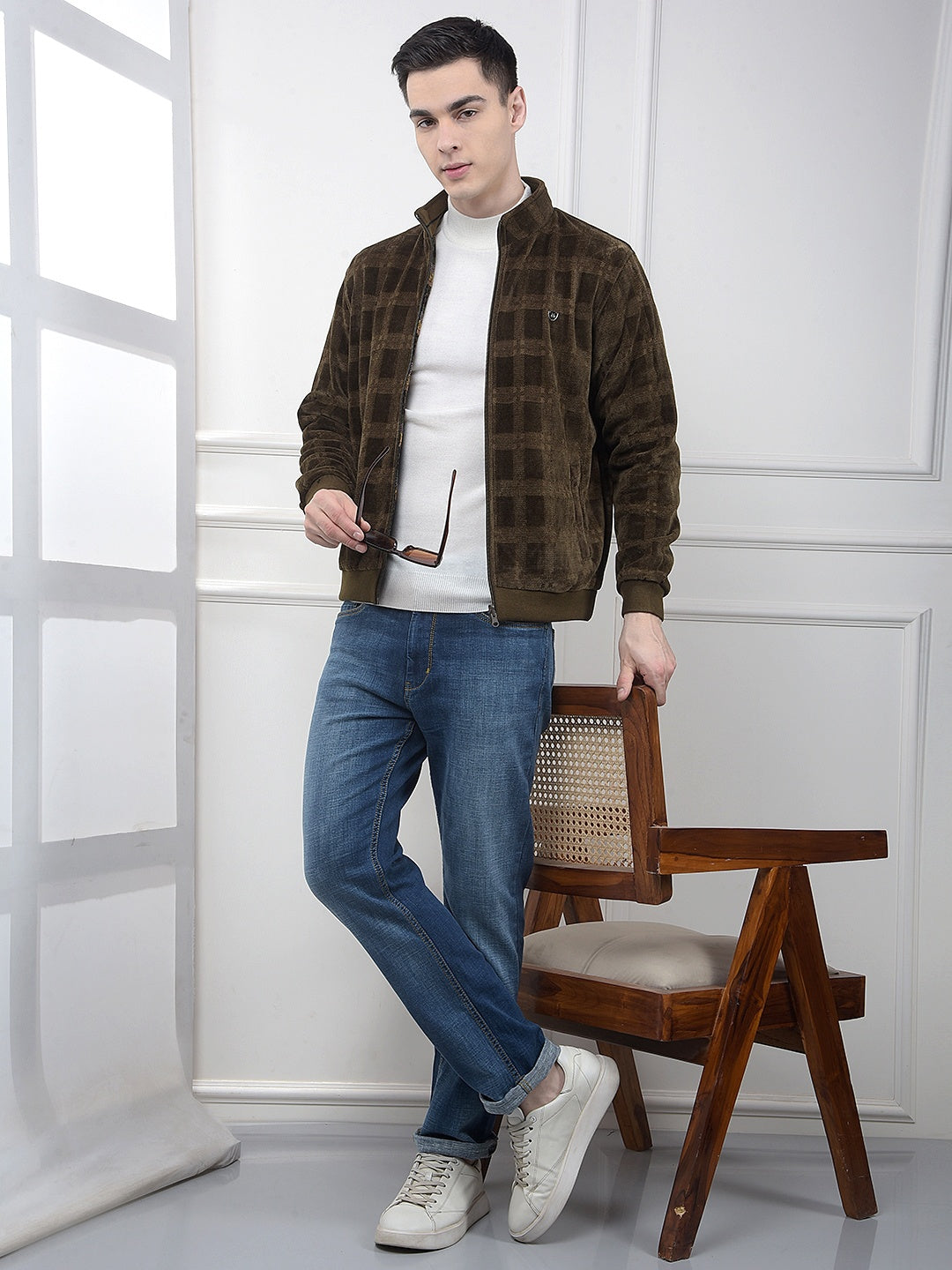 Green Jacquard Reversible Jacket