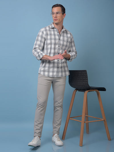 White Checked Corduroy Shirt