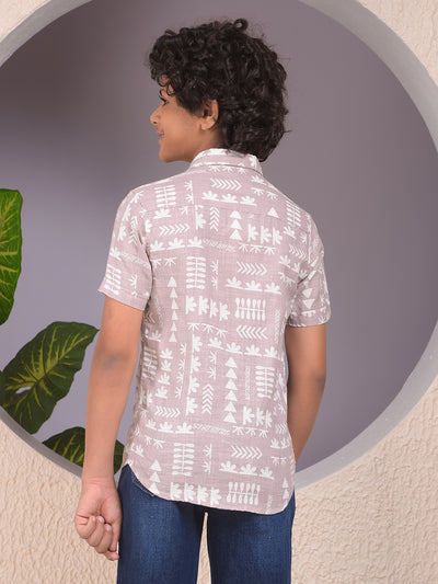 Purple Printed 100% Cotton Shirt