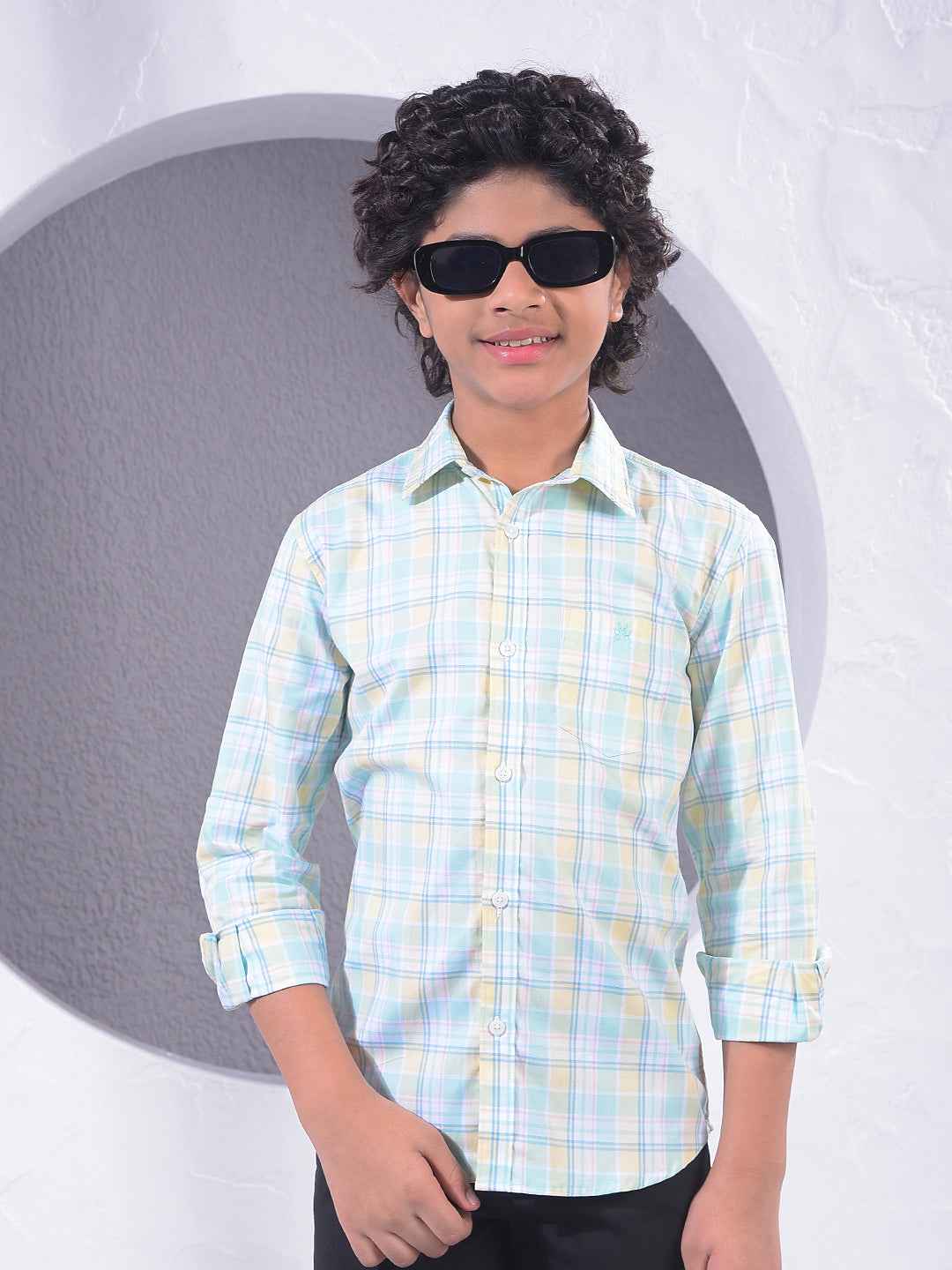 Green Checked 100% Cotton Shirt