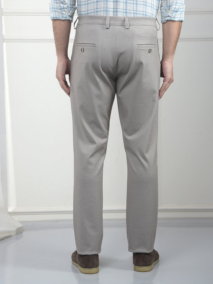 Grey Printed Knitted Trousers