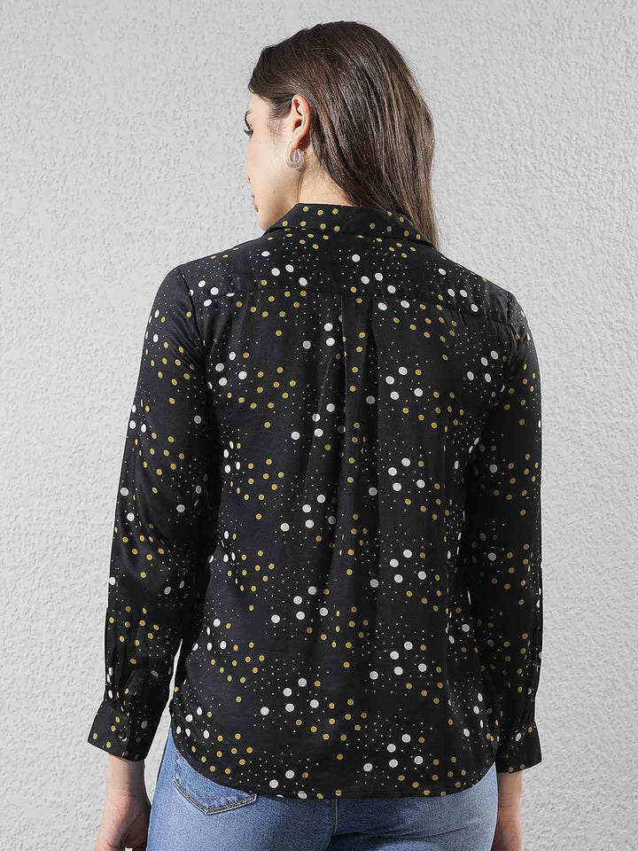 Black Printed Modal Shirt