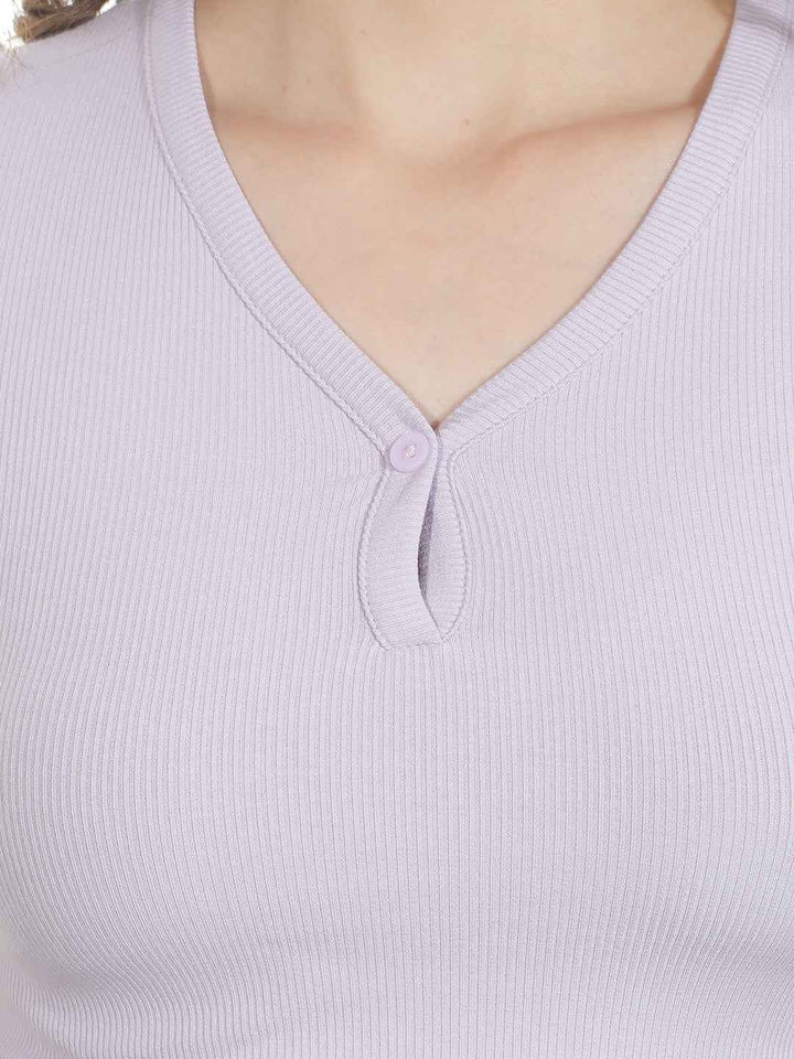Purple Modal Crop T-Shirt