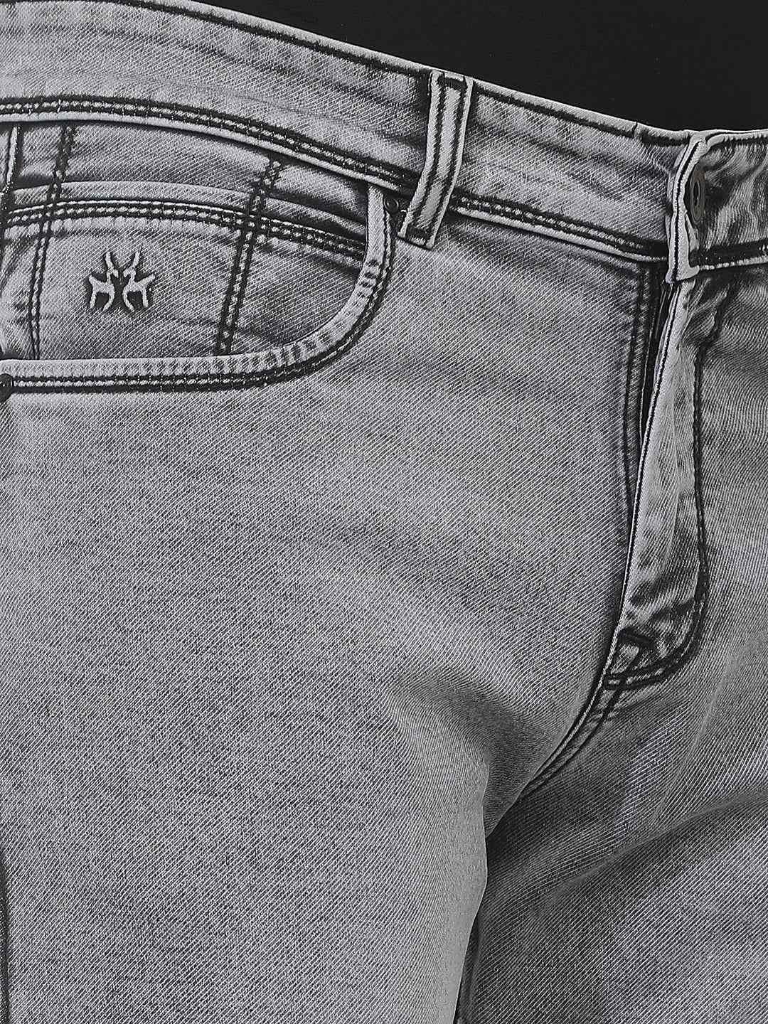 Grey Straight Casual Jeans